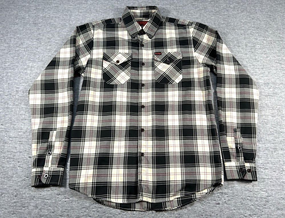 Dixxon Cro-Mags Alpha Omega Flannel Shirt Mens Large Tall Plaid Thrash Hardcore